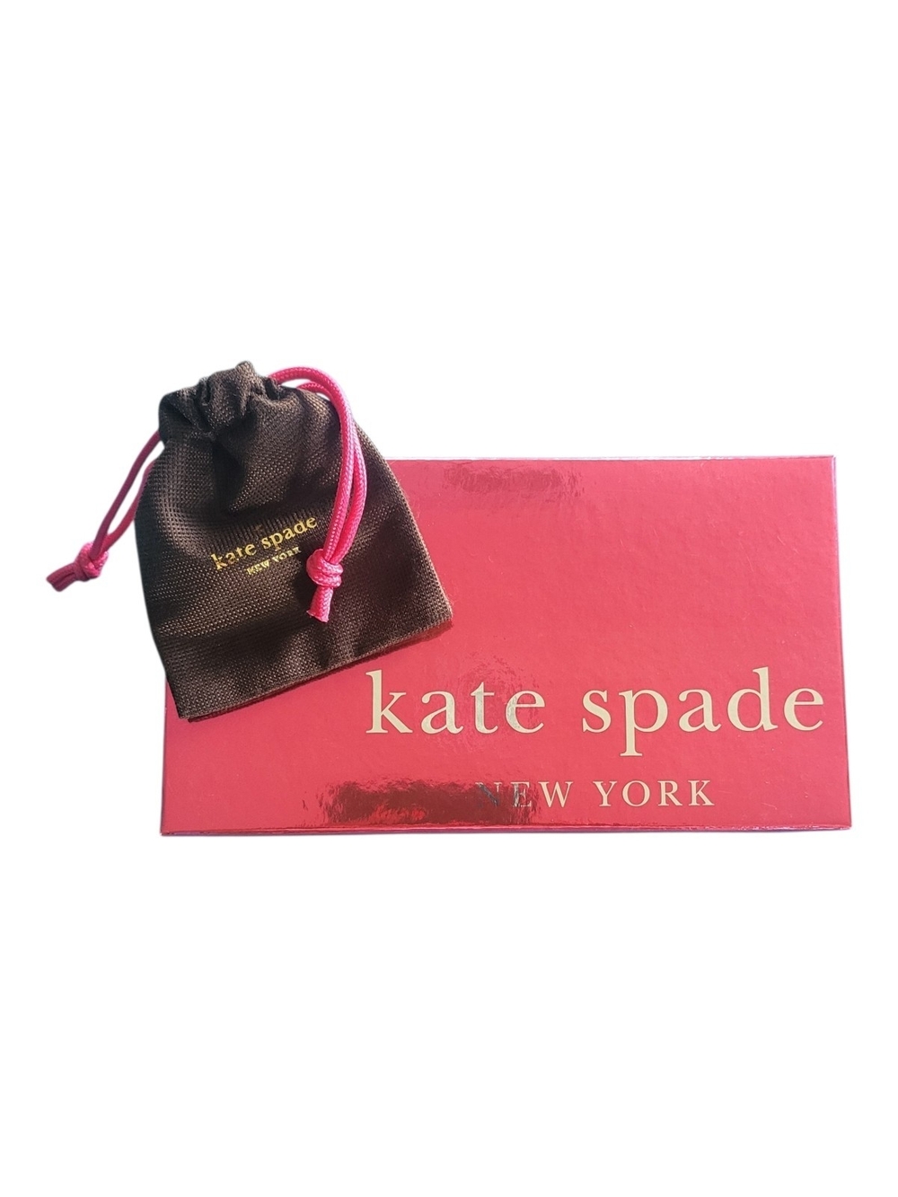 kate spade Metallic Pink and Orange Gift Box 9 X 5" And Dust Bag